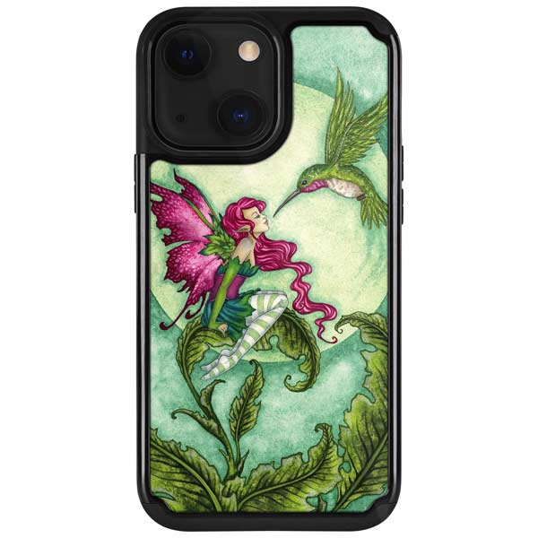 Flirting Fairy and Hummingbird by Amy Brown iPhone Cases