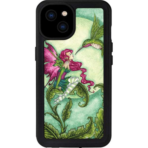 Flirting Fairy and Hummingbird by Amy Brown iPhone Cases