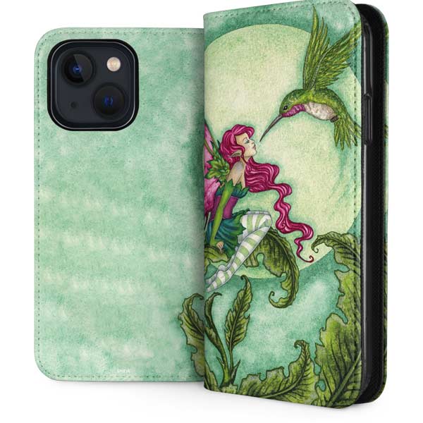 Flirting Fairy and Hummingbird by Amy Brown iPhone Cases