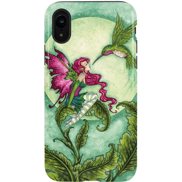 Flirting Fairy and Hummingbird by Amy Brown iPhone Cases