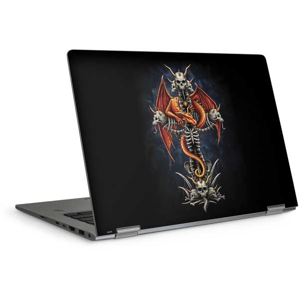 Gothic Dragon & Skull Cross by Sarah Richter Laptop Skins