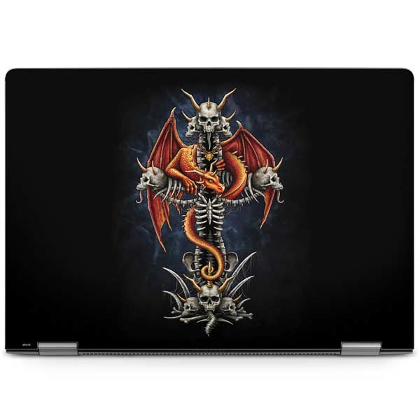 Gothic Dragon & Skull Cross by Sarah Richter Laptop Skins