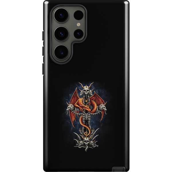 Gothic Dragon & Skull Cross by Sarah Richter Galaxy Cases