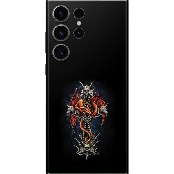 Gothic Dragon & Skull Cross by Sarah Richter Galaxy Skins