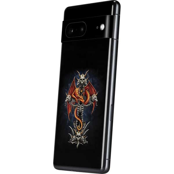 Gothic Dragon & Skull Cross by Sarah Richter Pixel Skins