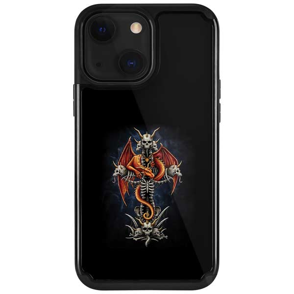 Gothic Dragon & Skull Cross by Sarah Richter iPhone Cases