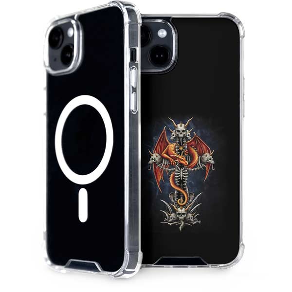 Gothic Dragon & Skull Cross by Sarah Richter iPhone Cases