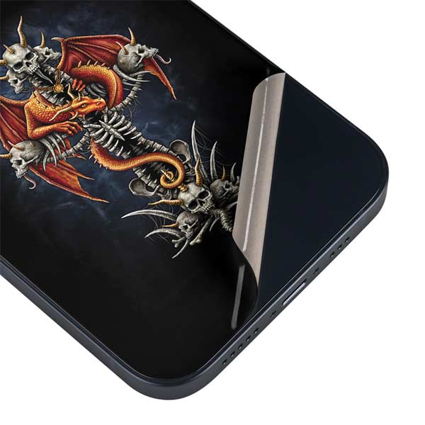 Gothic Dragon & Skull Cross by Sarah Richter iPhone Skins