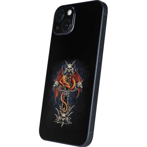 Gothic Dragon & Skull Cross by Sarah Richter iPhone Skins