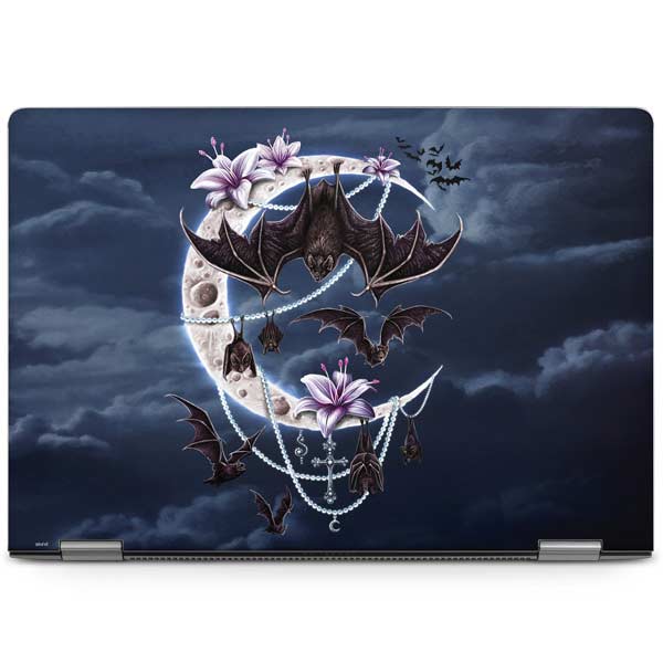 Gothic Moon with Bats and Flowers by Sarah Richter Laptop Skins