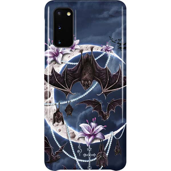 Gothic Moon with Bats and Flowers by Sarah Richter Galaxy Cases