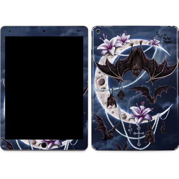 Gothic Moon with Bats and Flowers by Sarah Richter iPad Skins