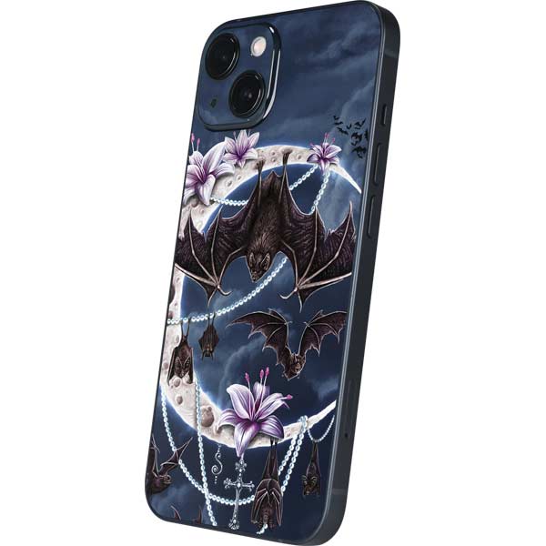 Gothic Moon with Bats and Flowers by Sarah Richter iPhone Skins