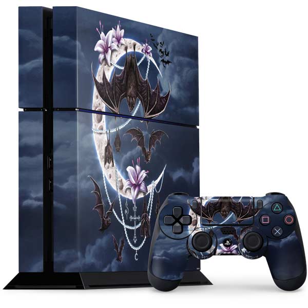 Gothic Moon with Bats and Flowers by Sarah Richter PlayStation PS4 Skins