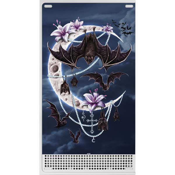 Gothic Moon with Bats and Flowers by Sarah Richter Xbox Series S Skins