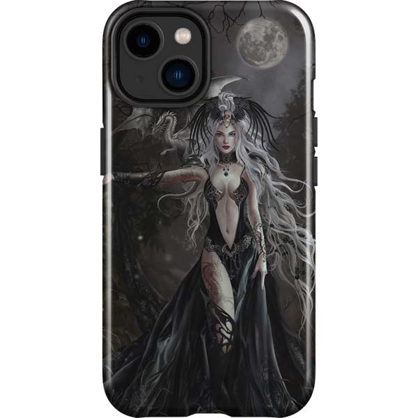 Gothic Princess with Silver Dragon by Nene Thomas iPhone Cases