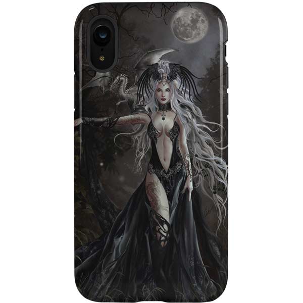 Gothic Princess with Silver Dragon by Nene Thomas iPhone Cases