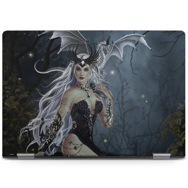 Gothic Queen with Silver Dragon by Nene Thomas Laptop Skins