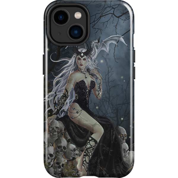 Gothic Queen with Silver Dragon by Nene Thomas iPhone Cases