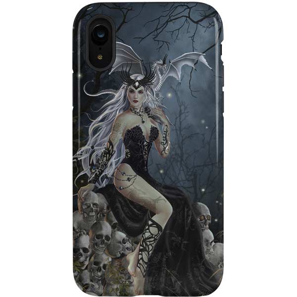 Gothic Queen with Silver Dragon by Nene Thomas iPhone Cases