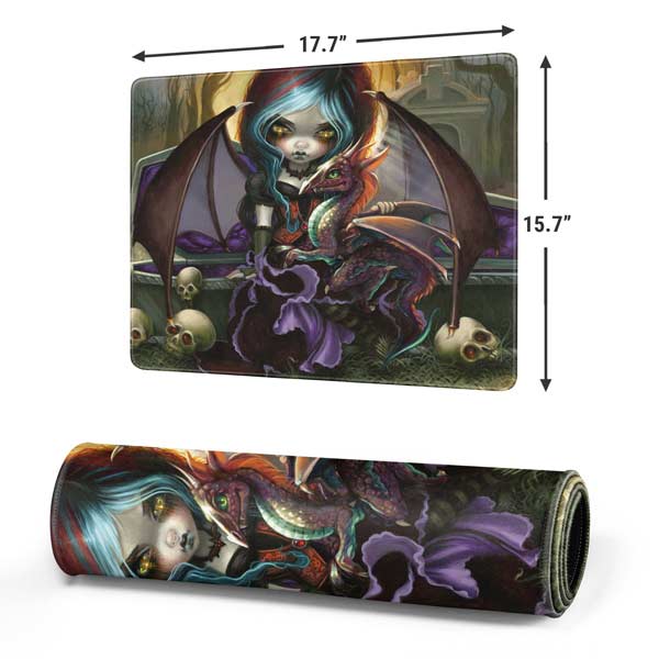 Gothic Vampire Fairy with Dragon & Skulls by Jasmine Becket-Griffith Mousepad
