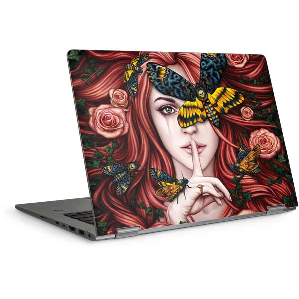 Gothic Woman and Death Moth Butterflies by Sarah Richter Laptop Skins