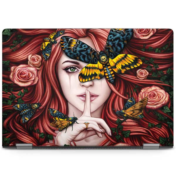 Gothic Woman and Death Moth Butterflies by Sarah Richter Laptop Skins