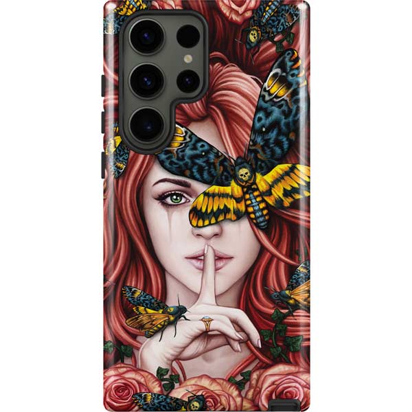 Gothic Woman and Death Moth Butterflies by Sarah Richter Galaxy Cases