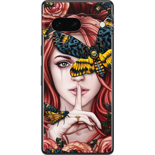 Gothic Woman and Death Moth Butterflies by Sarah Richter Pixel Skins