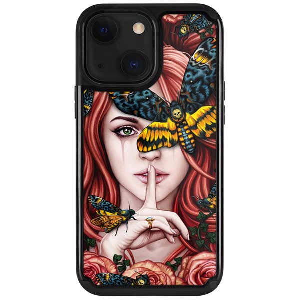 Gothic Woman and Death Moth Butterflies by Sarah Richter iPhone Cases