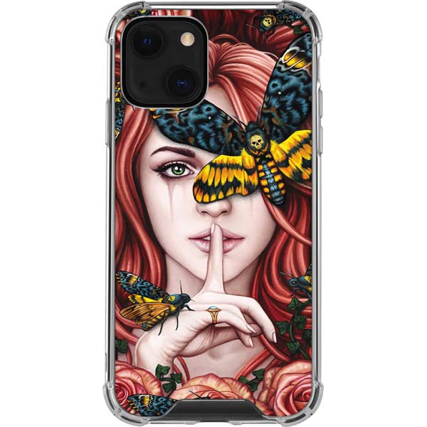 Gothic Woman and Death Moth Butterflies by Sarah Richter iPhone Cases