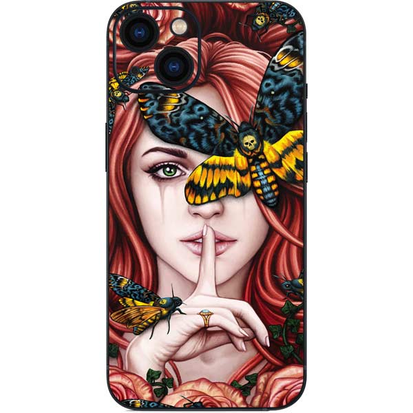 Gothic Woman and Death Moth Butterflies by Sarah Richter iPhone Skins