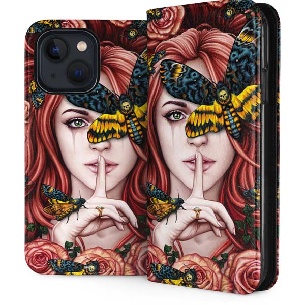 Gothic Woman and Death Moth Butterflies by Sarah Richter iPhone Cases