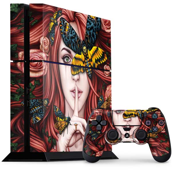 Gothic Woman and Death Moth Butterflies by Sarah Richter PlayStation PS4 Skins