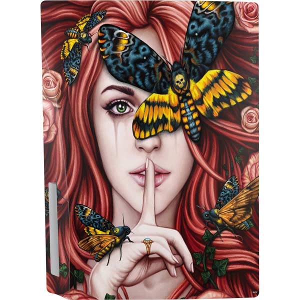 Gothic Woman and Death Moth Butterflies by Sarah Richter PlayStation PS5 Skins