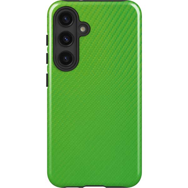 Green Carbon Fiber Specialty Texture Material Galaxy Cases