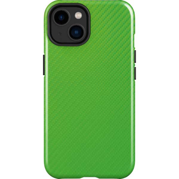 Green Carbon Fiber Specialty Texture Material iPhone Cases