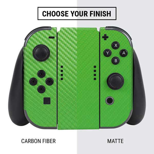 Green Carbon Fiber Specialty Texture Material Nintendo Skins