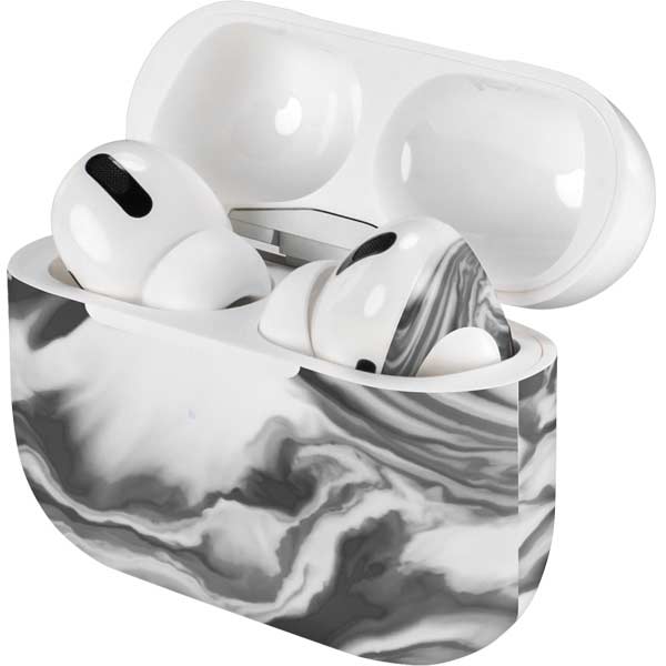 Grey Marble Ink AirPods Skins