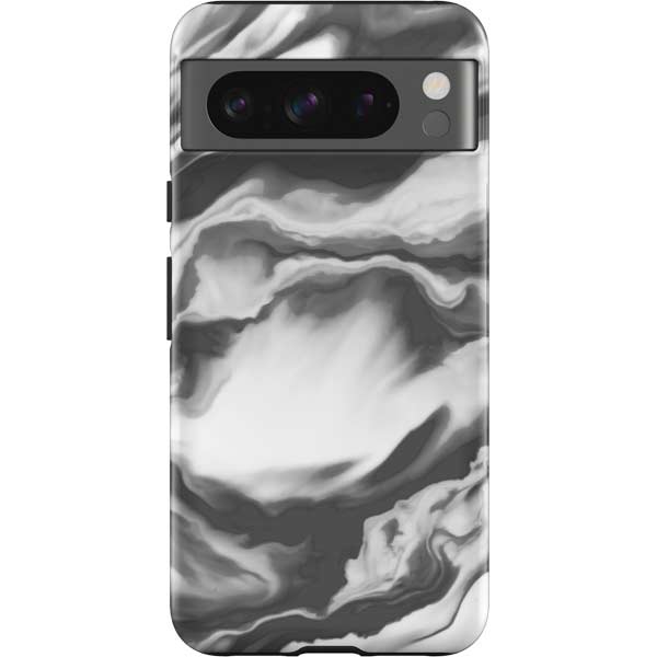 Grey Marble Ink Pixel Cases