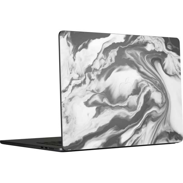 Grey Marble Ink MacBook Skins