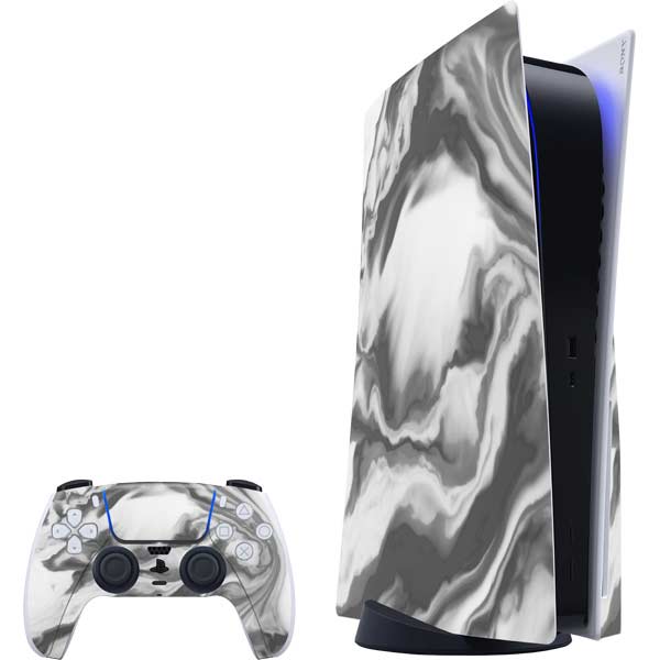 Grey Marble Ink PlayStation PS5 Skins
