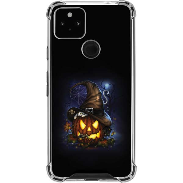 Halloween Cat and Jack O Lantern Pumpkin by Sarah Richter Pixel Cases