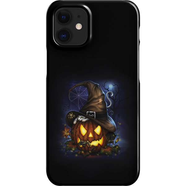 Halloween Cat and Jack O Lantern Pumpkin by Sarah Richter iPhone Cases