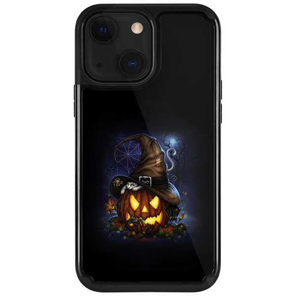 Halloween Cat and Jack O Lantern Pumpkin by Sarah Richter iPhone Cases