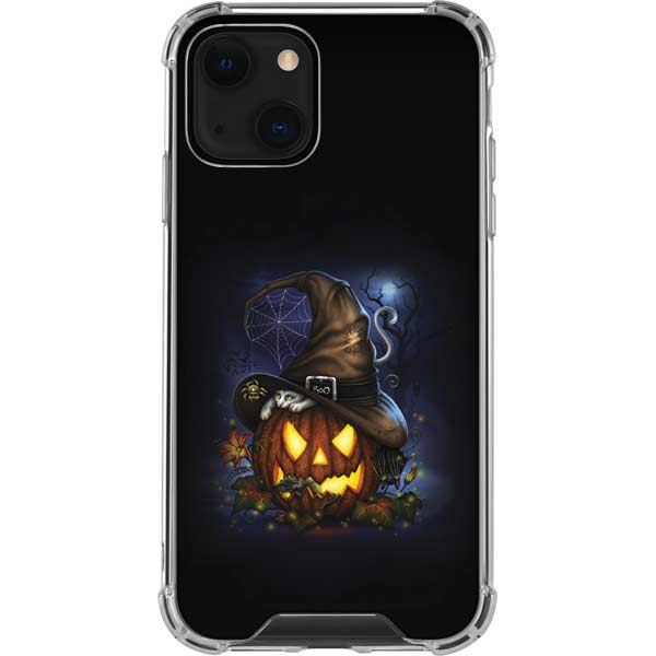 Halloween Cat and Jack O Lantern Pumpkin by Sarah Richter iPhone Cases