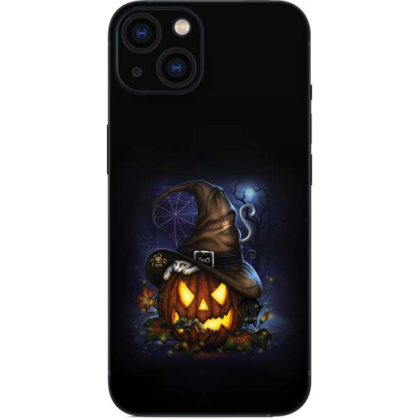 Halloween Cat and Jack O Lantern Pumpkin by Sarah Richter iPhone Skins