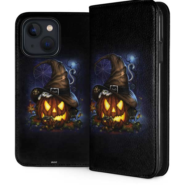 Halloween Cat and Jack O Lantern Pumpkin by Sarah Richter iPhone Cases