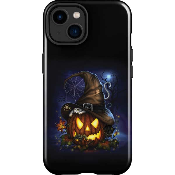 Halloween Cat and Jack O Lantern Pumpkin by Sarah Richter iPhone Cases