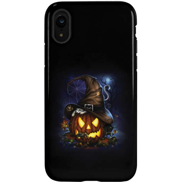 Halloween Cat and Jack O Lantern Pumpkin by Sarah Richter iPhone Cases